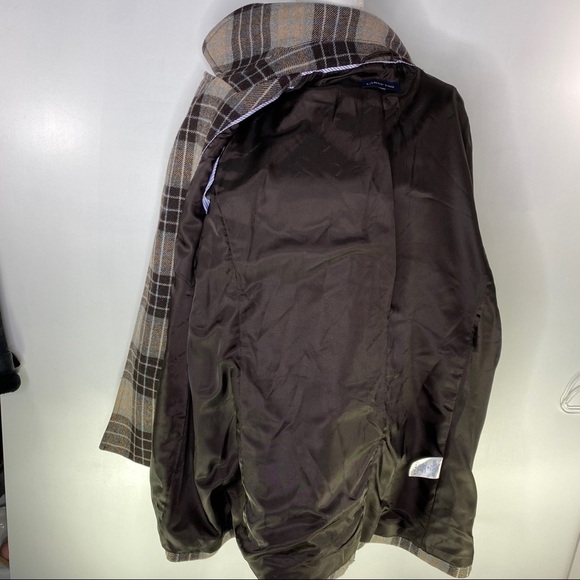 Lands End Wool Plaid Double Breasted Coat - Picture 12 of 16